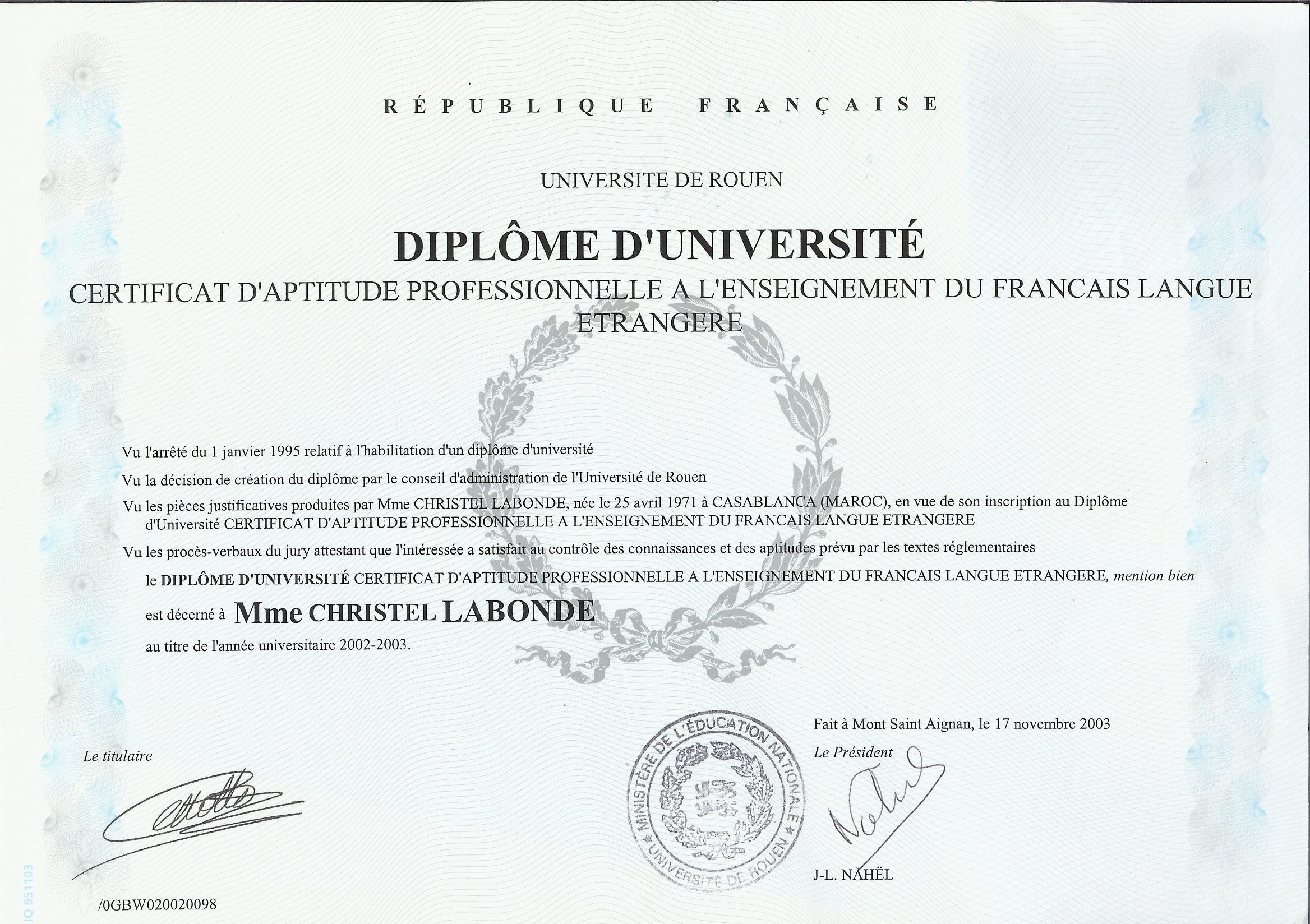 diplome langue