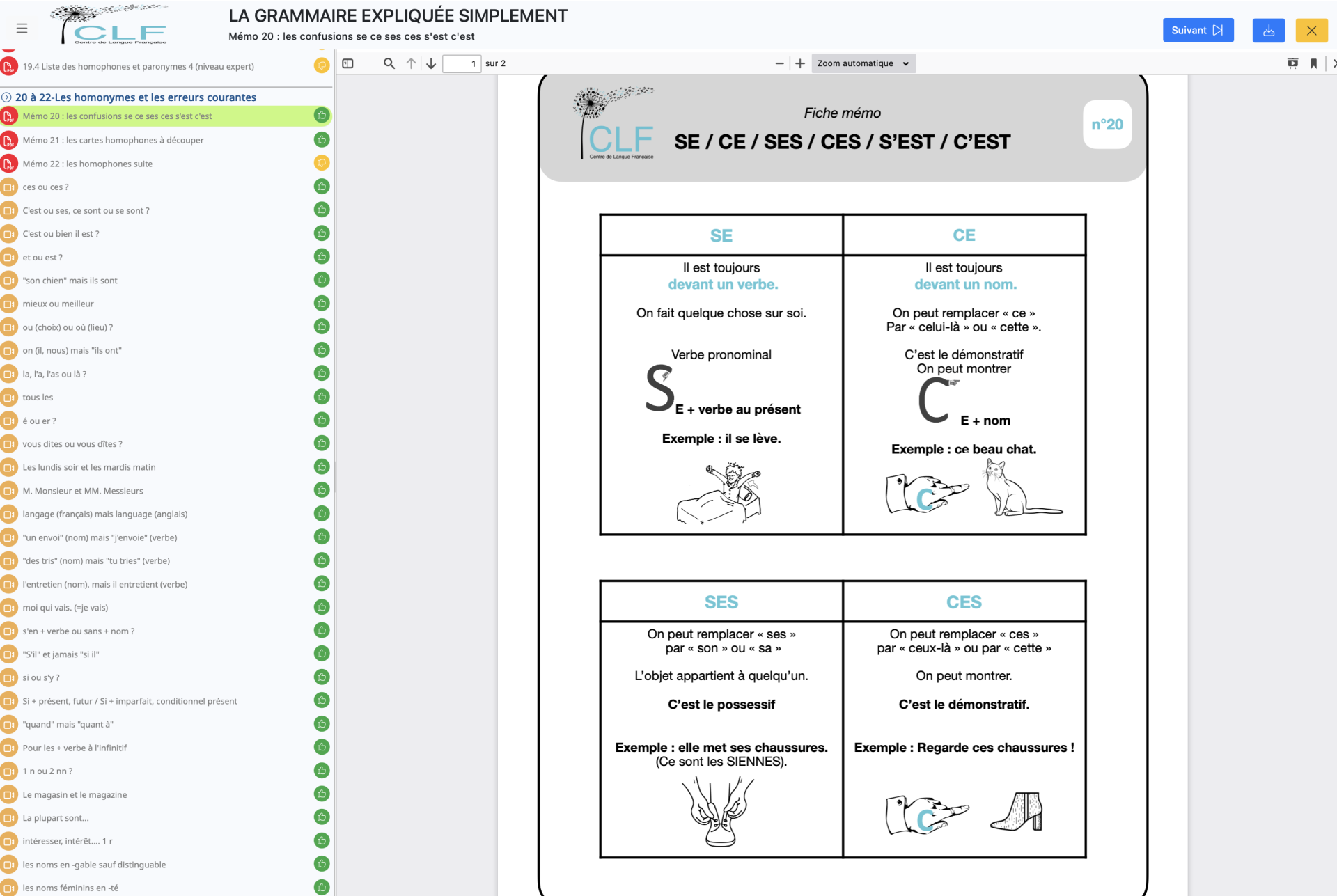 Capture SpotLMS : homophones
